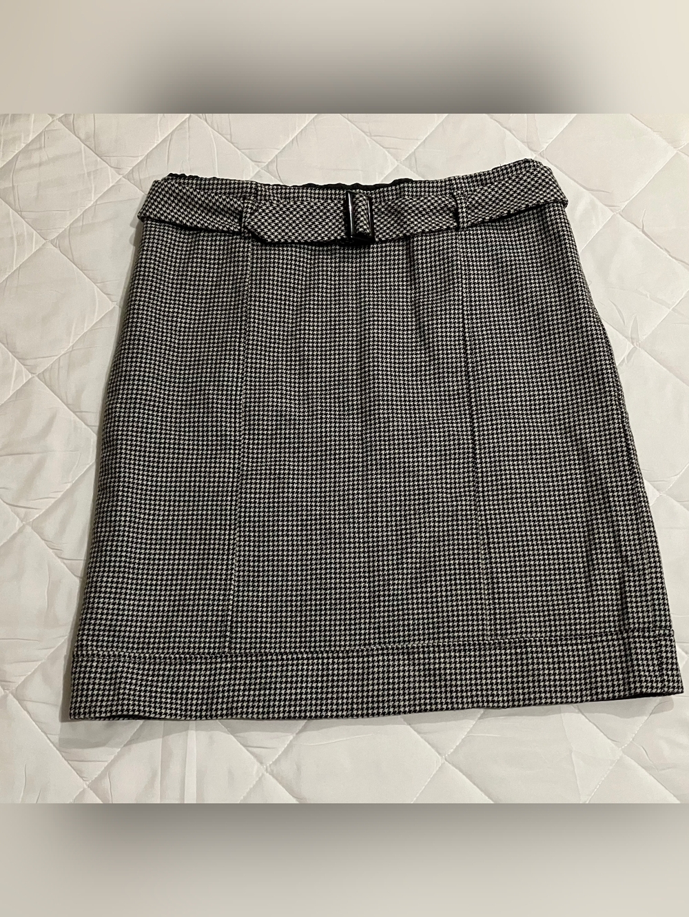 Talbots Black & White Skirt with Waist Belt